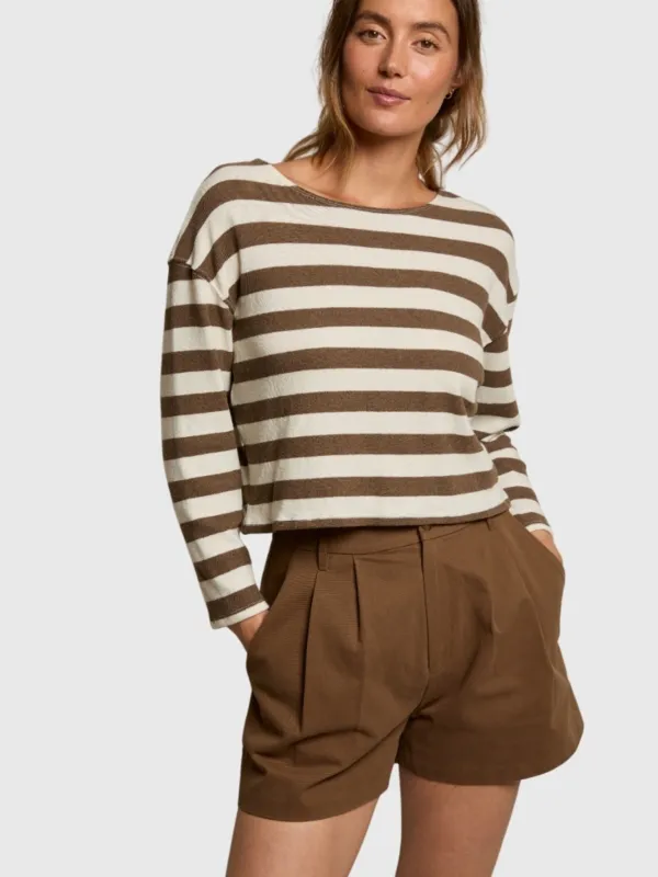 Perfect White Tee Women's Taylor Striped Long Sleeve Tee sold by Saint Bernard