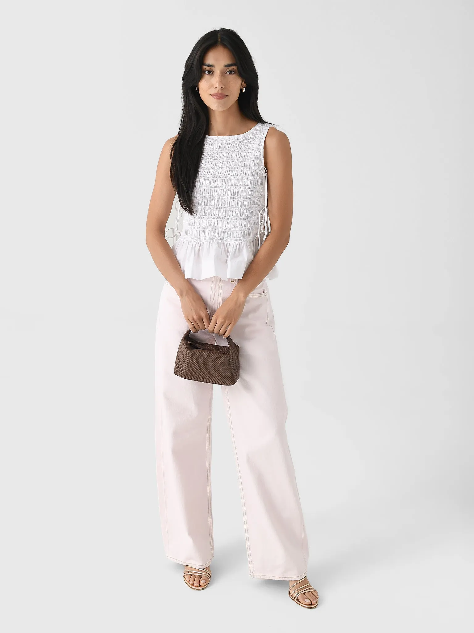 GANNI Women's Cotton Smock Tie Top sold by Saint Bernard product image thumbnail 2