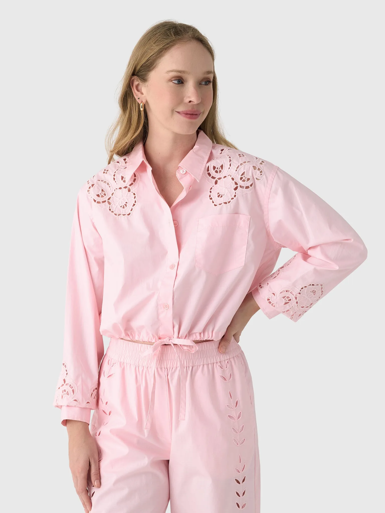 Berenice Women's Cassis Broderie Shirt sold by Saint Bernard