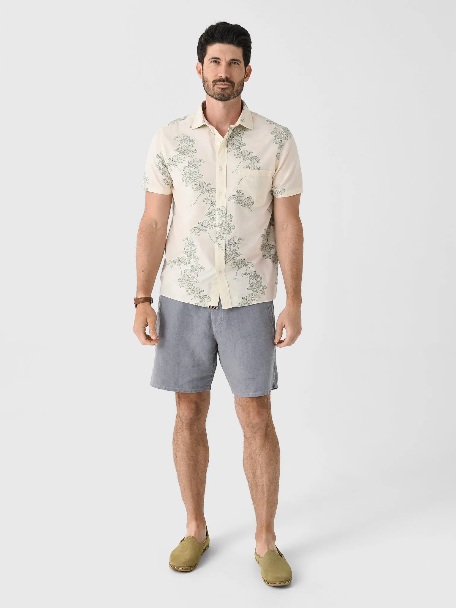 Billy Reid Men's Short Sleeve Watercolor Lily Jacquard Treme Shirt sold by Saint Bernard product image thumbnail 2