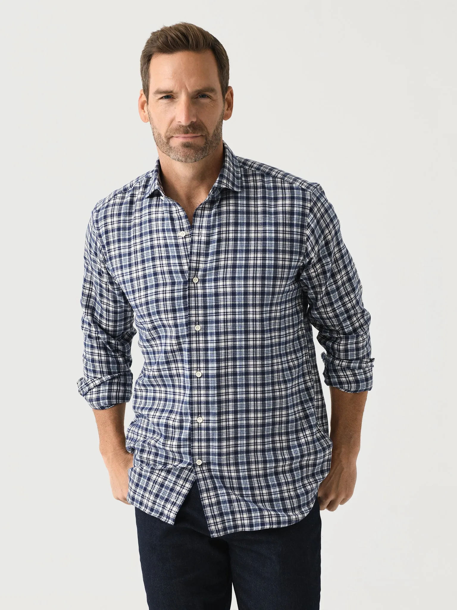 Peter Millar Crown Crafted Men's Bari Italian Flannel Sport Shirt sold by Saint Bernard product image thumbnail 5