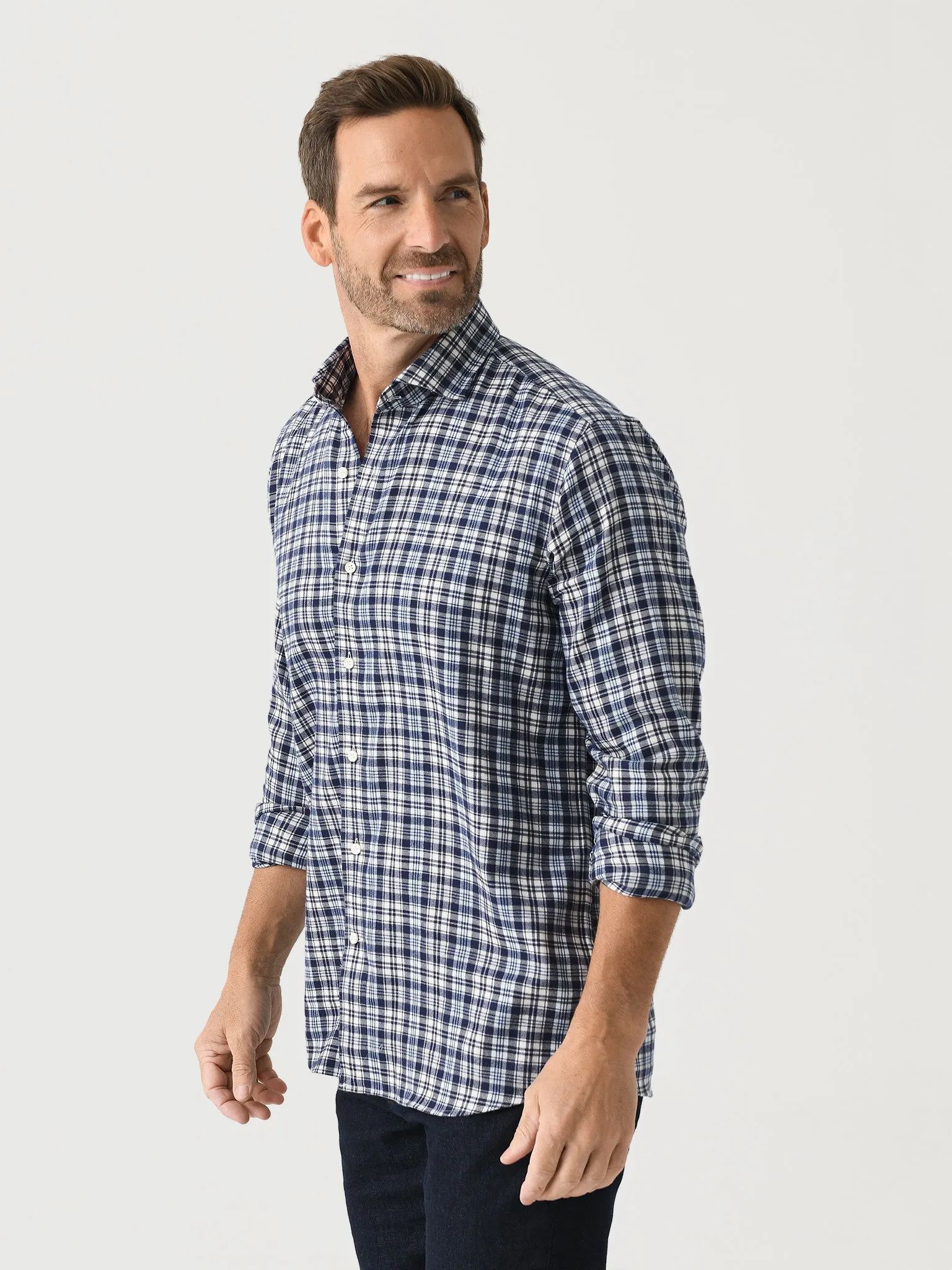 Peter Millar Crown Crafted Men's Bari Italian Flannel Sport Shirt sold by Saint Bernard product image thumbnail 3