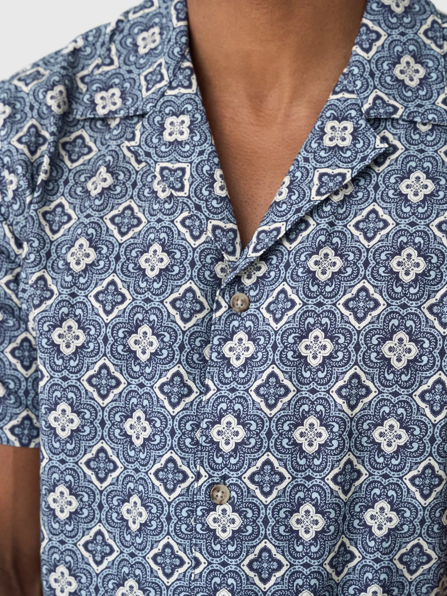 Les Deux Men's Lukas Arabesque Short-Sleeve Shirt sold by Saint Bernard product image thumbnail 5