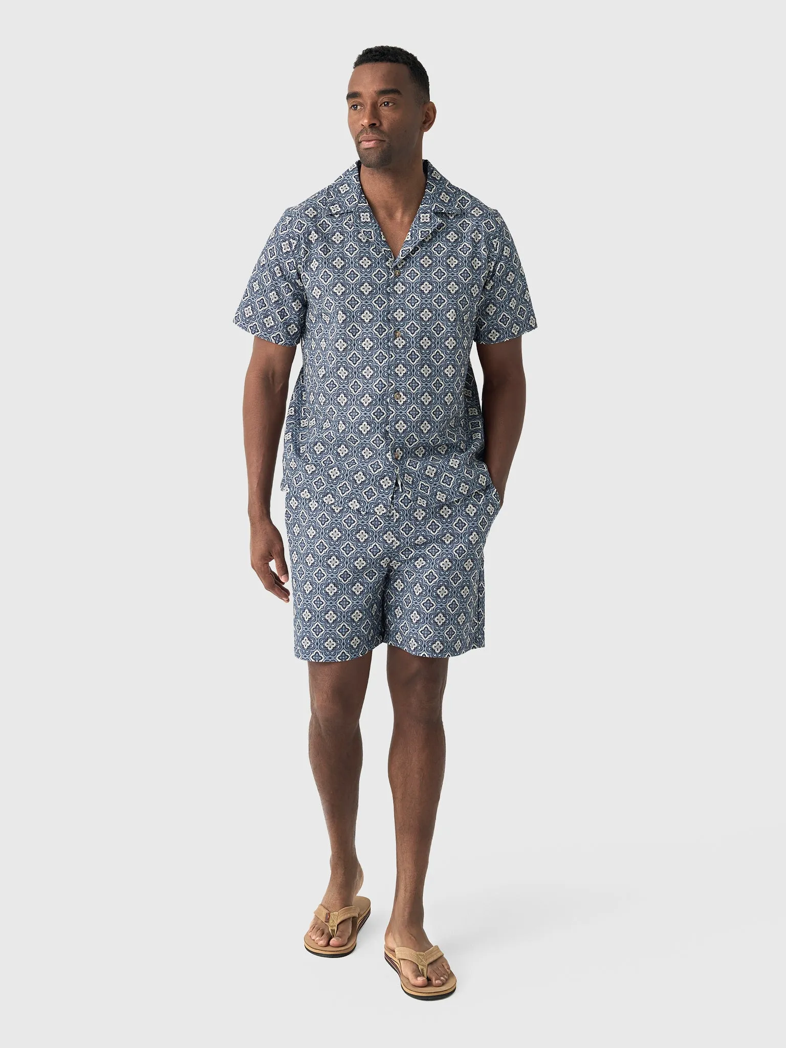 Les Deux Men's Lukas Arabesque Short-Sleeve Shirt sold by Saint Bernard product image thumbnail 2