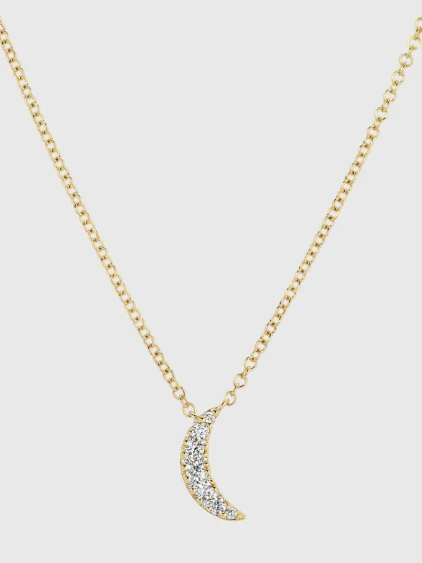 EF Collection Full Cut Diamond Crescent Choker Necklace made by EF Collection