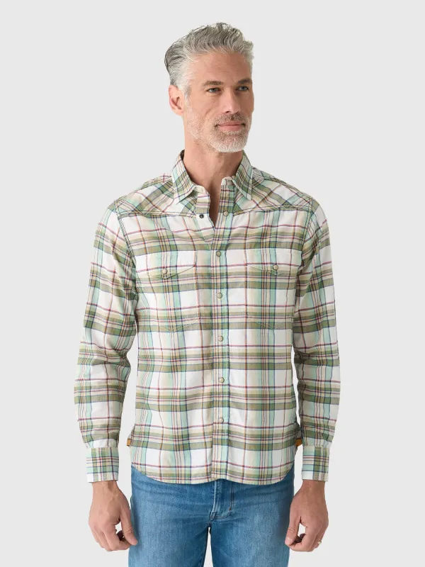 Original Madras Trading Company Men's N°107 Western Long Sleeve Shirt made by Saint Bernard