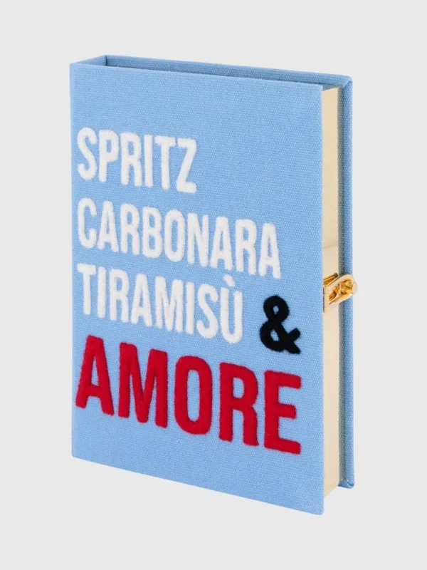 Olympia Le-Tan Spritz, Carbonara, Tiramisu & Amore Book Clutch made by Olympia Le-Tan