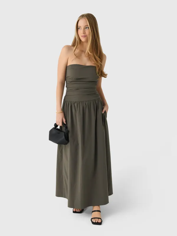 St. Agni Women's Gathered Strapless Tie Back Dress sold by Saint Bernard