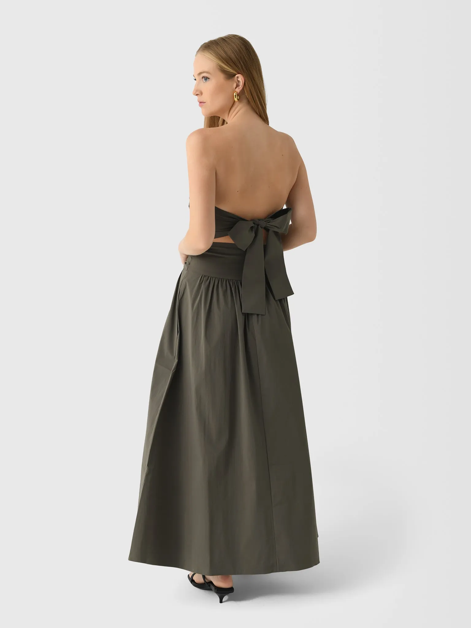 St. Agni Women's Gathered Strapless Tie Back Dress sold by Saint Bernard product image thumbnail 3