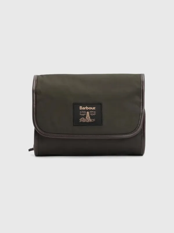 Barbour Wax Hanging Wash Bag made by Barbour