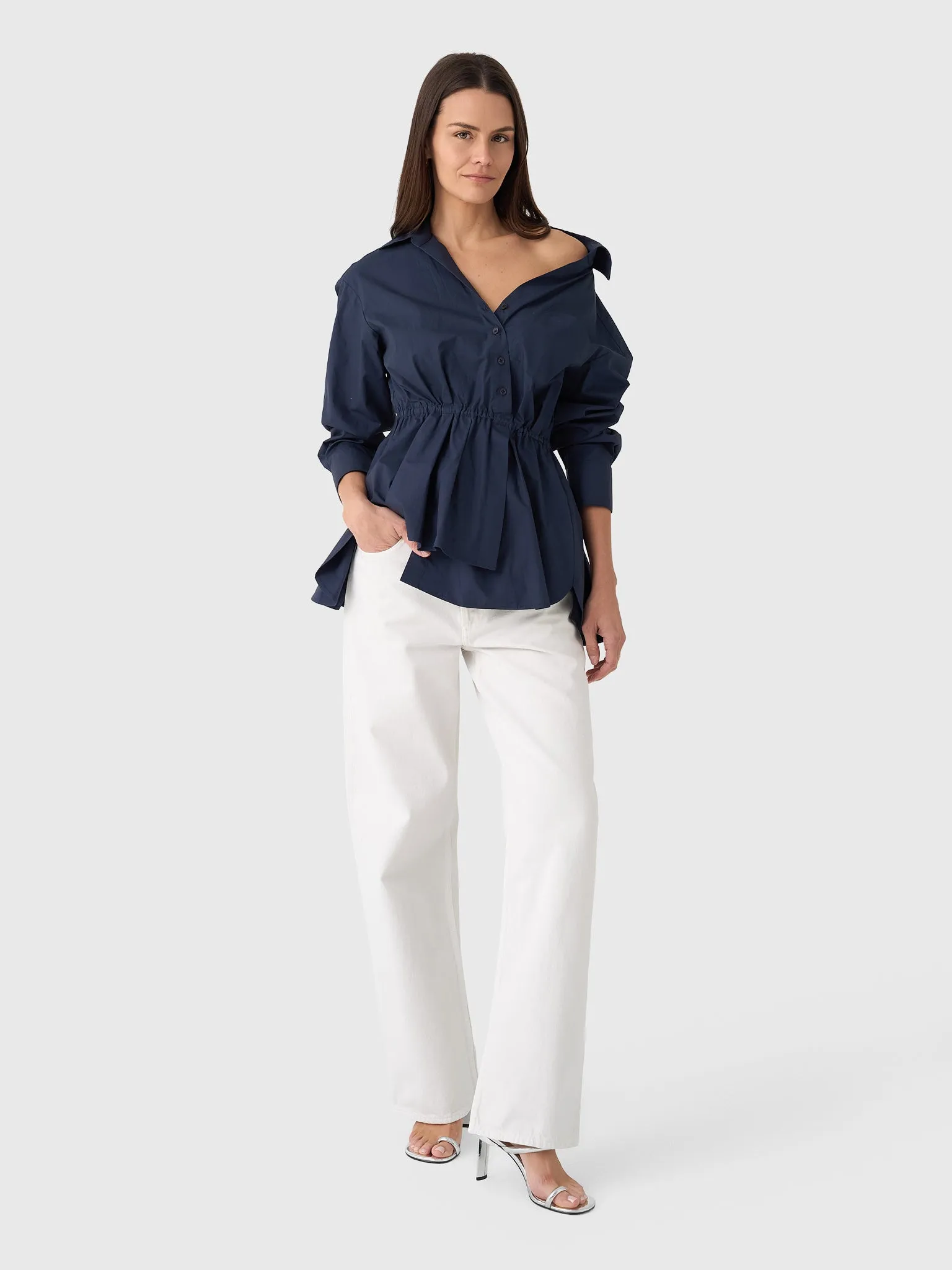 Rosie Assoulin Women's Falling Off The Shoulder Shirt sold by Saint Bernard product image thumbnail 2