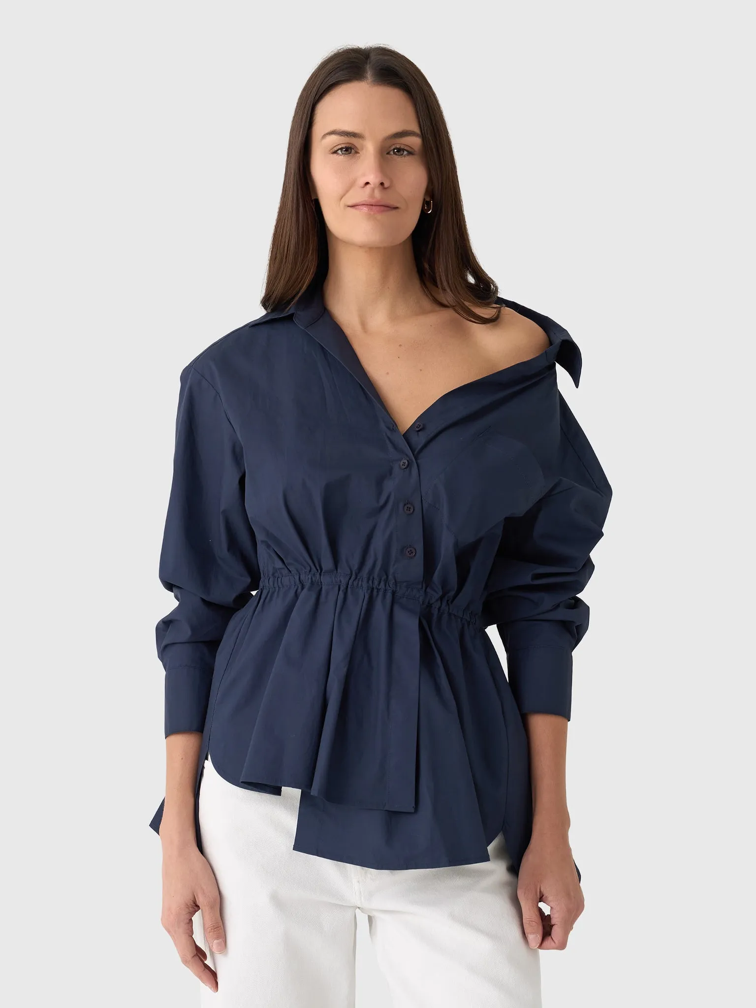 Rosie Assoulin Women's Falling Off The Shoulder Shirt sold by Saint Bernard