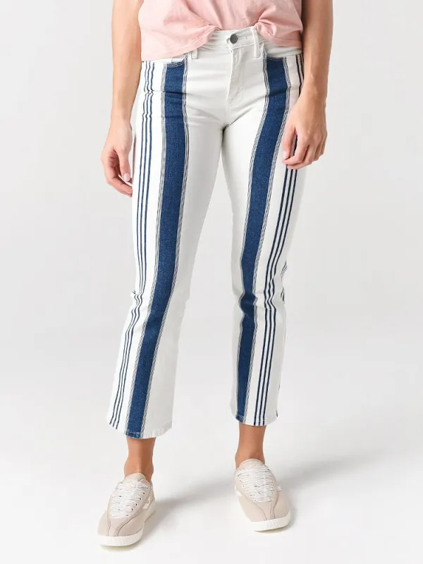 Frame Women's Baja Stripe Crop Mini Boot Jean made by Saint Bernard