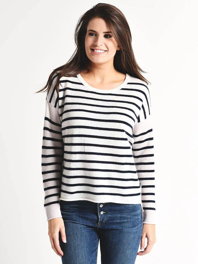 ATM Cashmere Color Blocked Stripe Crew Neck Sweater sold by Saint Bernard