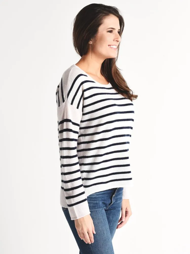 ATM Cashmere Color Blocked Stripe Crew Neck Sweater sold by Saint Bernard product image thumbnail 4
