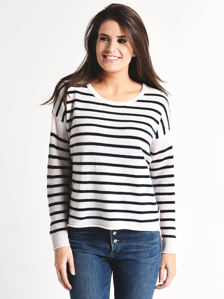 ATM Cashmere Color Blocked Stripe Crew Neck Sweater sold by Saint Bernard product image thumbnail 2
