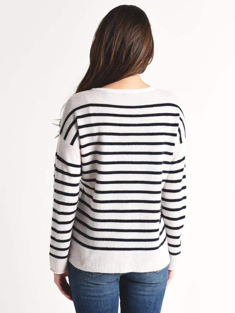 ATM Cashmere Color Blocked Stripe Crew Neck Sweater sold by Saint Bernard product image thumbnail 5