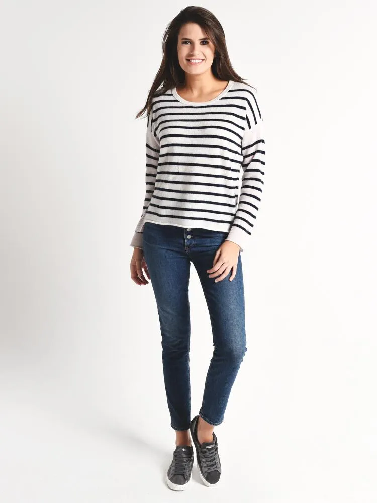 ATM Cashmere Color Blocked Stripe Crew Neck Sweater sold by Saint Bernard product image thumbnail 3