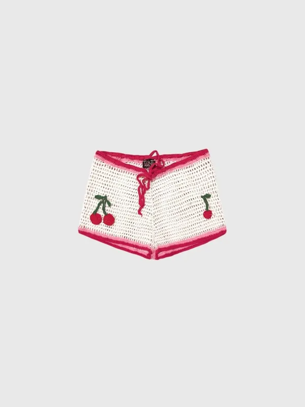 Leslie Amon Women's Ruby Crochet Short made by Saint Bernard