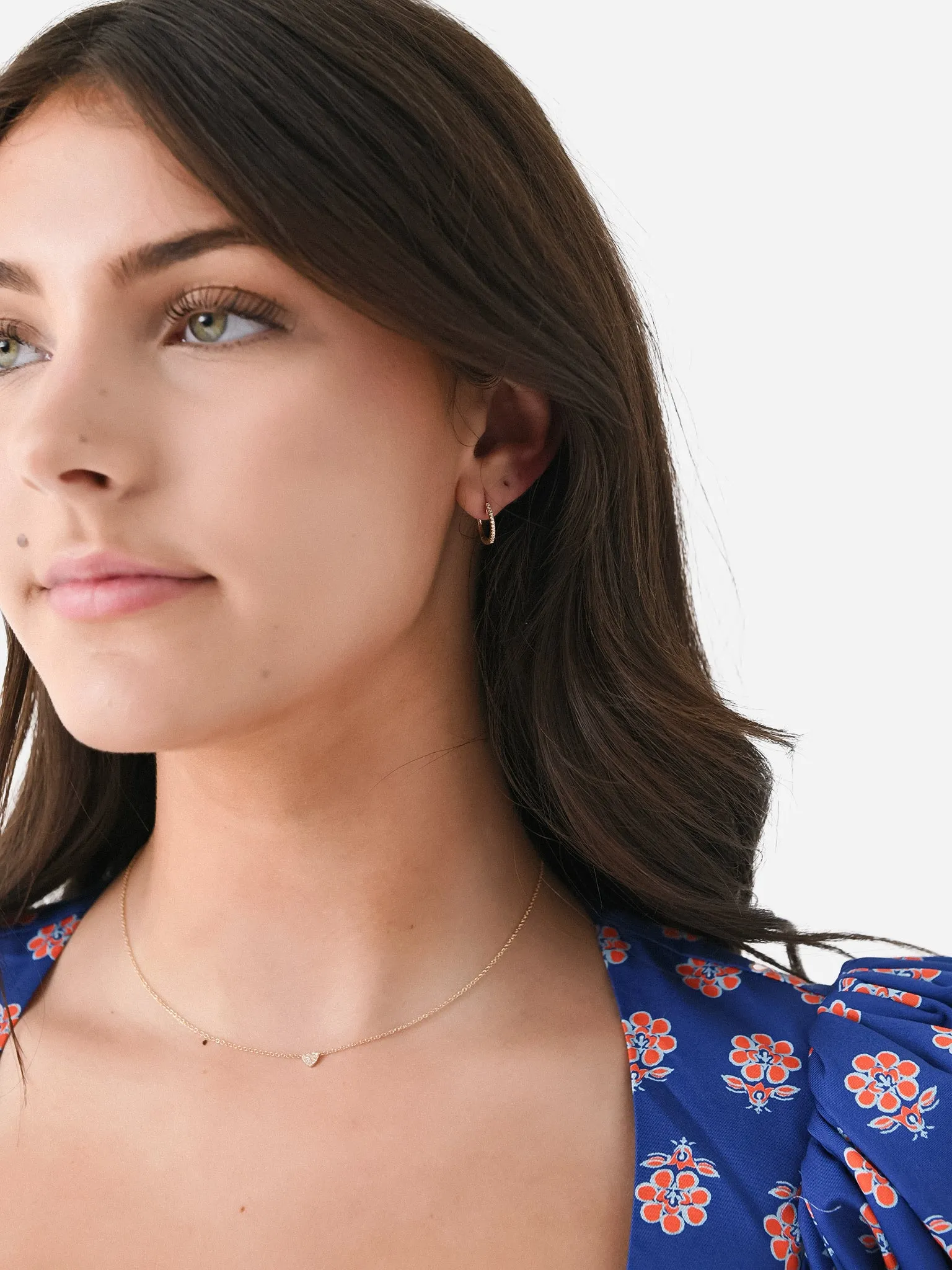 EF Collection Diamond Huggie Earrings sold by Saint Bernard product image thumbnail 2