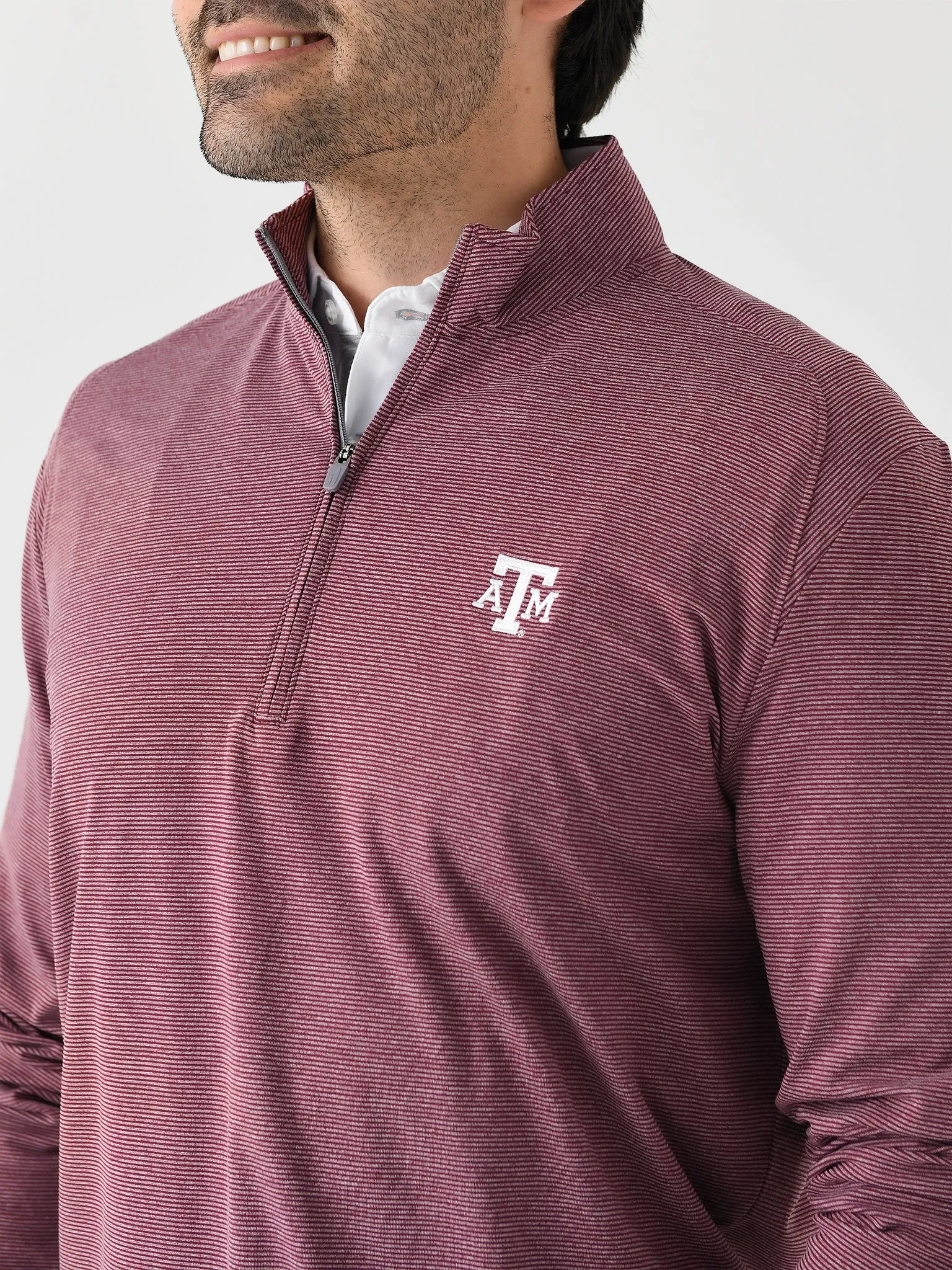 Johnnie-O Men's Collegiate Vaughn Striped Performance Quarter-Zip sold by Saint Bernard product image thumbnail 5