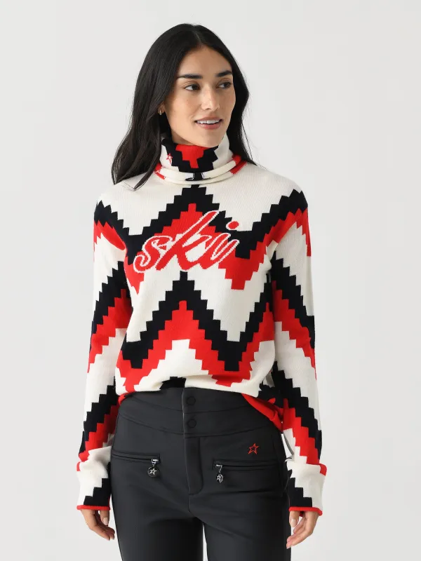 Perfect Moment Women's Chevron Merino Wool Turtleneck Sweater made by Perfect Moment