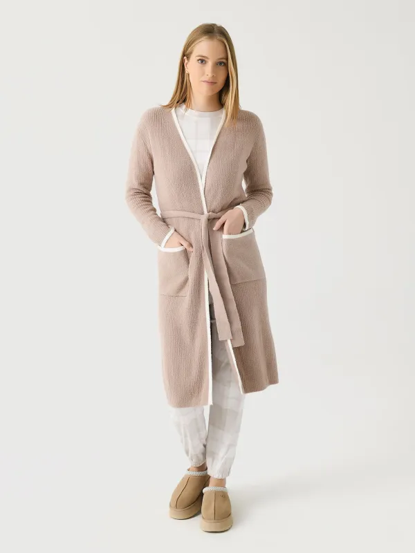 Barefoot Dreams Women's CozyChic® Lite Contrast Ribbed Robe sold by Saint Bernard