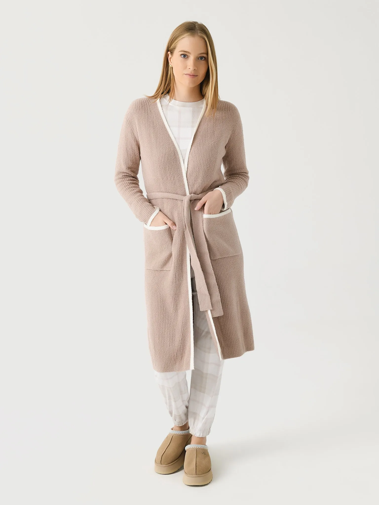 Barefoot Dreams Women's CozyChic® Lite Contrast Ribbed Robe sold by Saint Bernard product image thumbnail 4