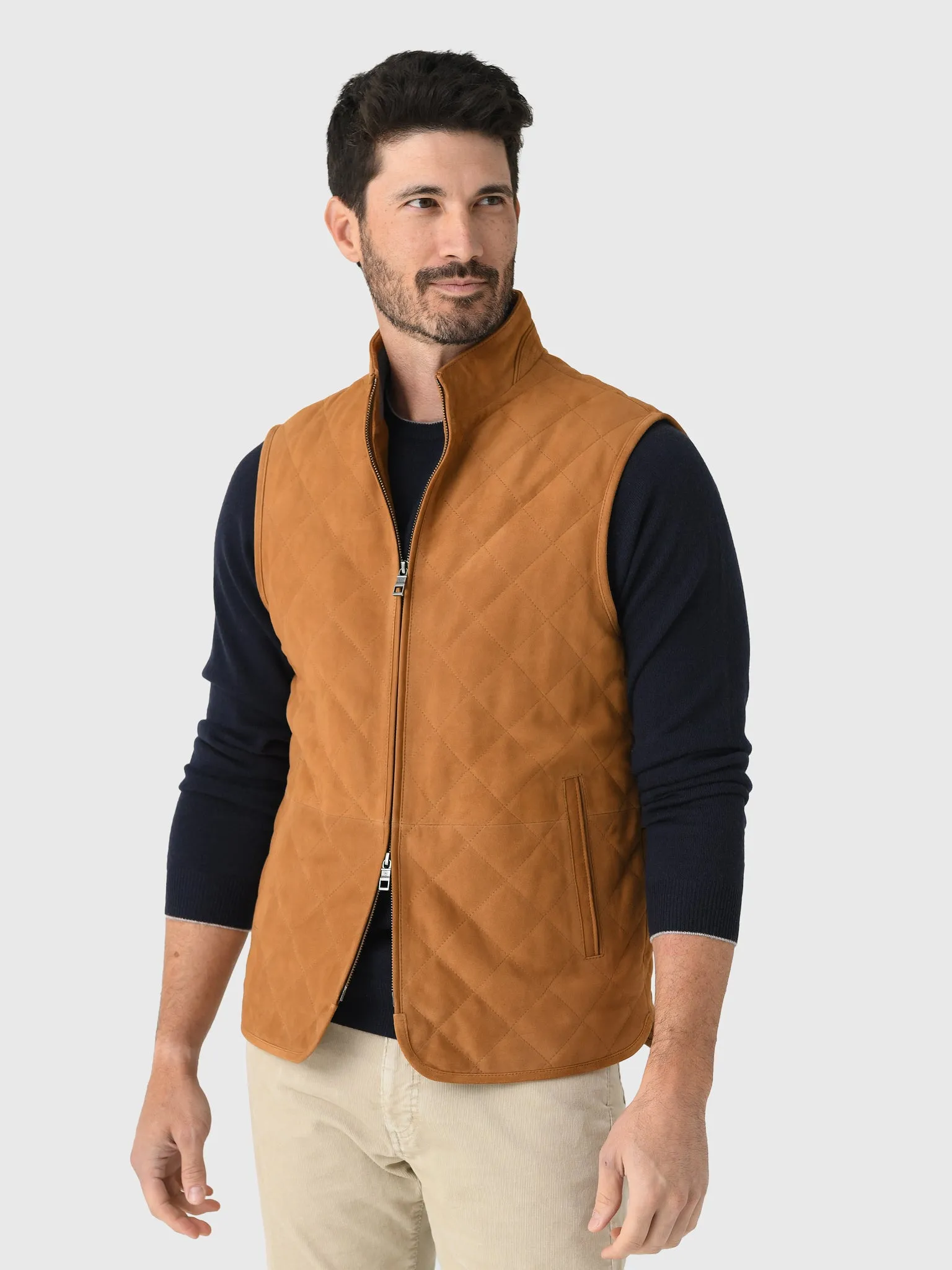 Peter Millar Crown Men's Essex Suede Vest sold by Saint Bernard