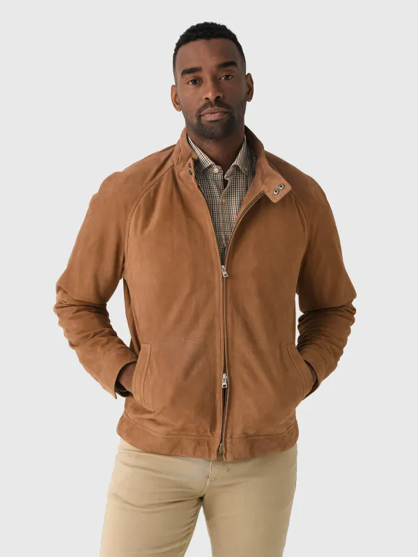Peter Millar Crown Crafted Men's Soho Suede Bomber sold by Saint Bernard