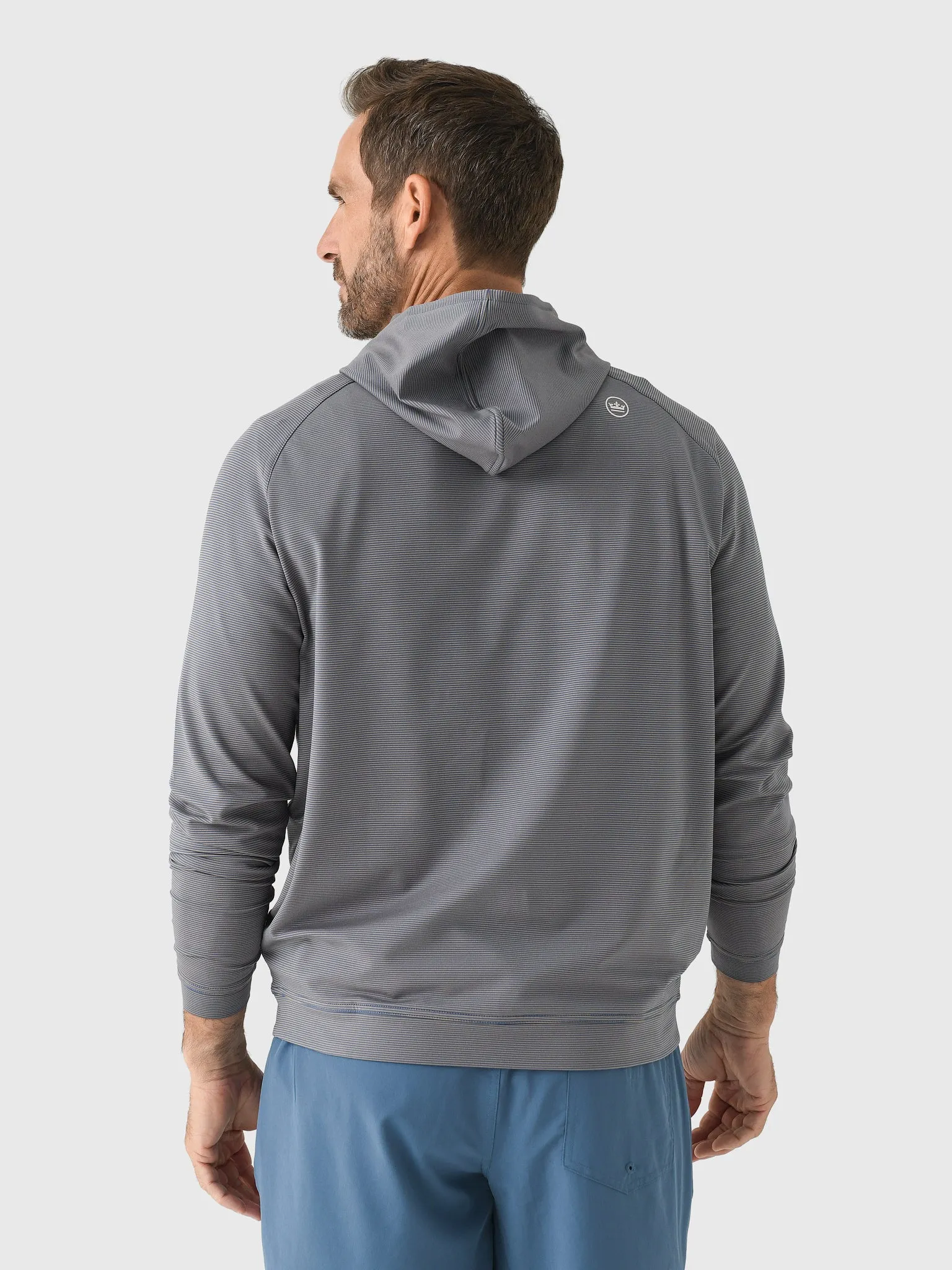 Peter Millar Crown Sport Men's Pine Sugar Stripe Performance Hoodie sold by Saint Bernard product image thumbnail 4