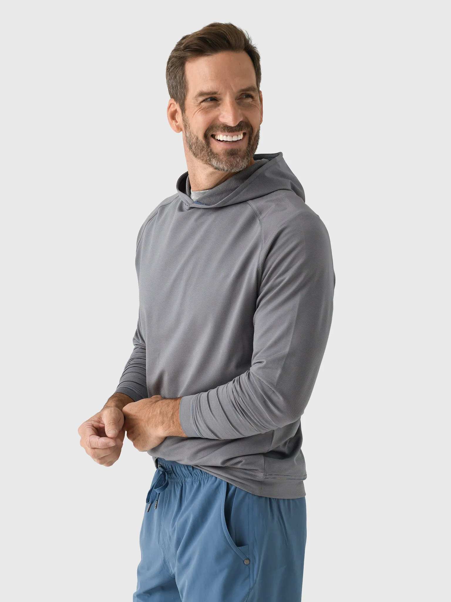 Peter Millar Crown Sport Men's Pine Sugar Stripe Performance Hoodie sold by Saint Bernard product image thumbnail 3