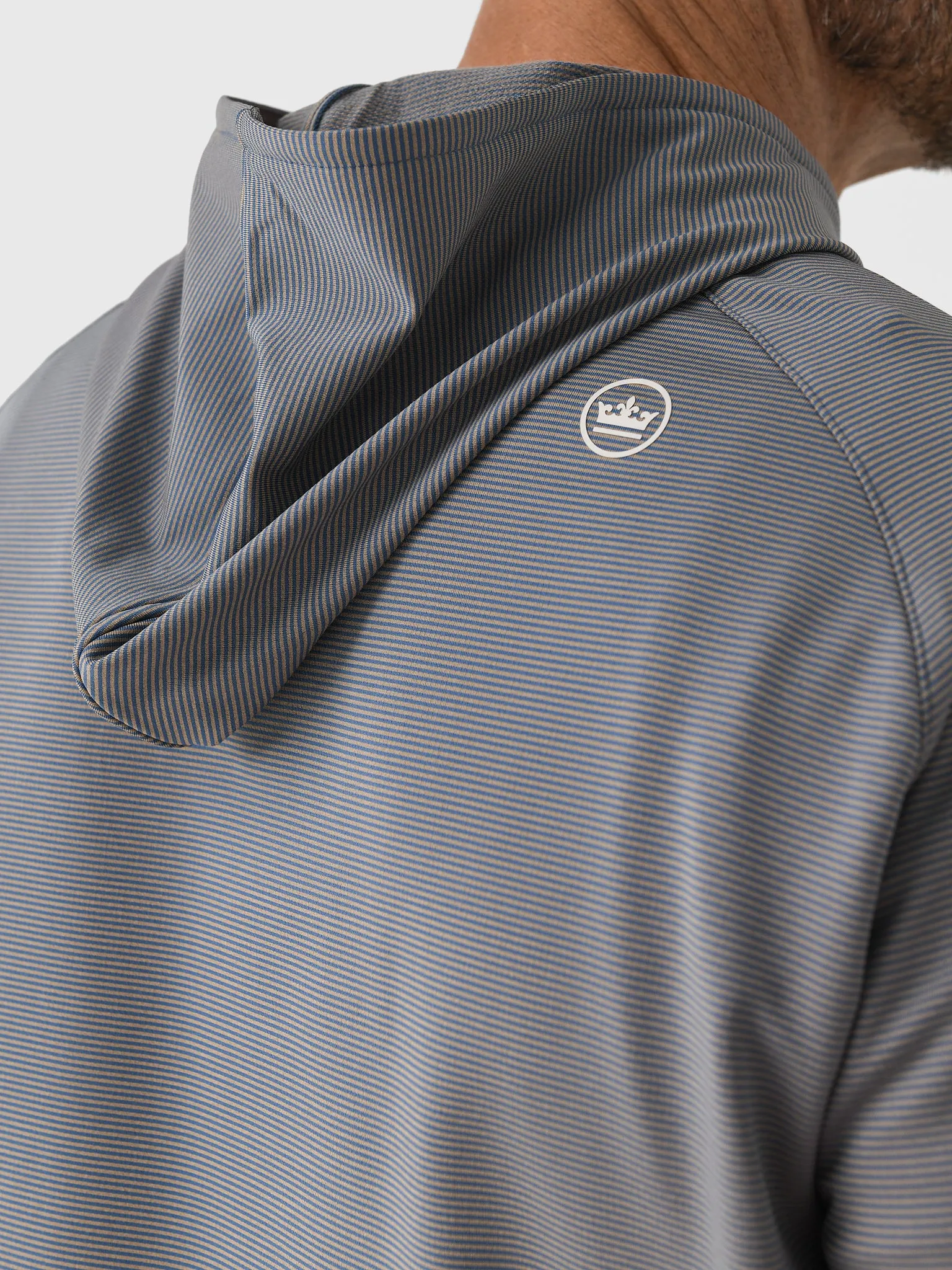 Peter Millar Crown Sport Men's Pine Sugar Stripe Performance Hoodie sold by Saint Bernard product image thumbnail 5