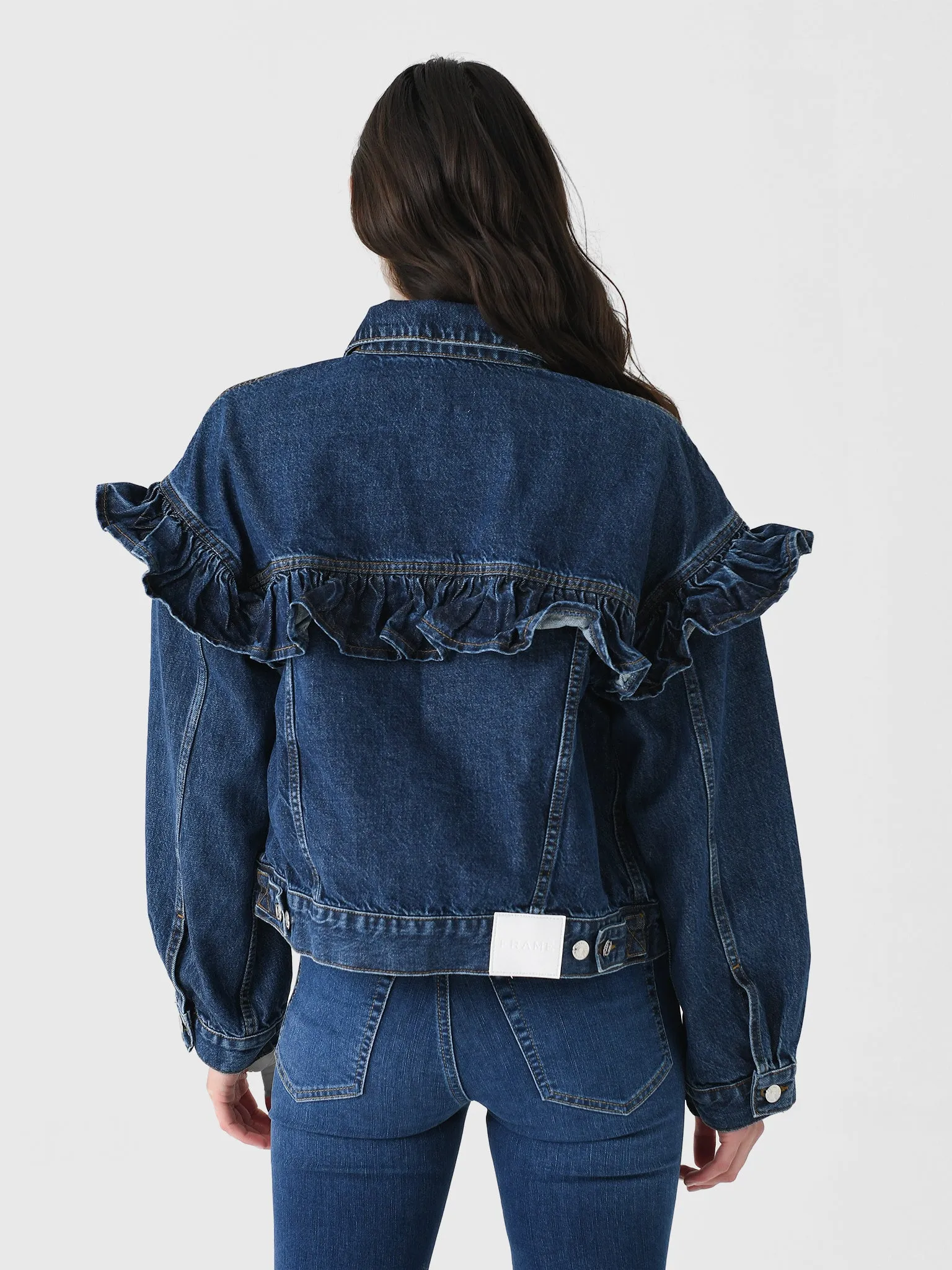 Frame Women's The Ruffle Denim Jacket sold by Saint Bernard product image thumbnail 5