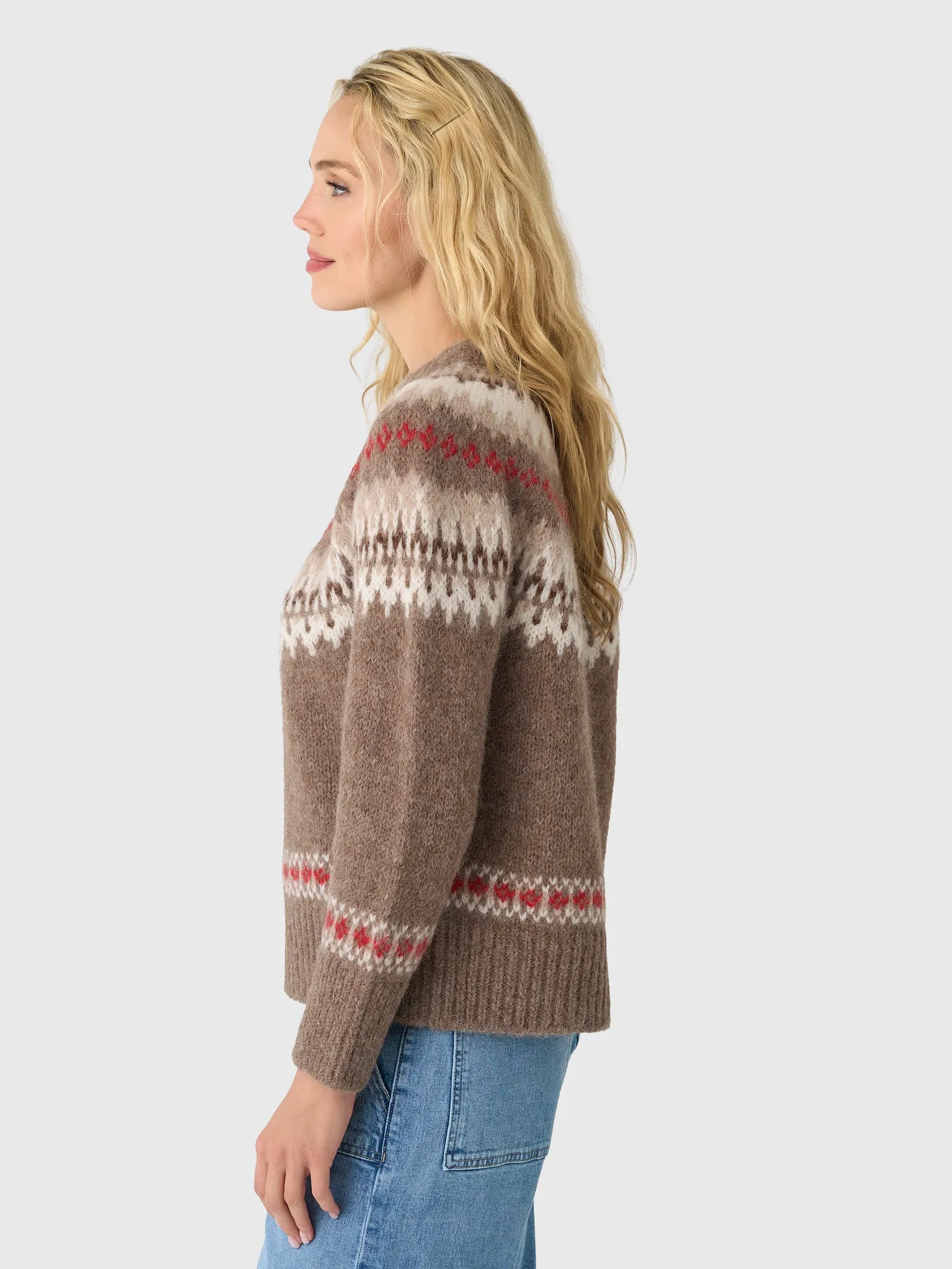 White + Warren Women's Alpaca Blend Fair Isle Crewneck Sweater sold by Saint Bernard product image thumbnail 3
