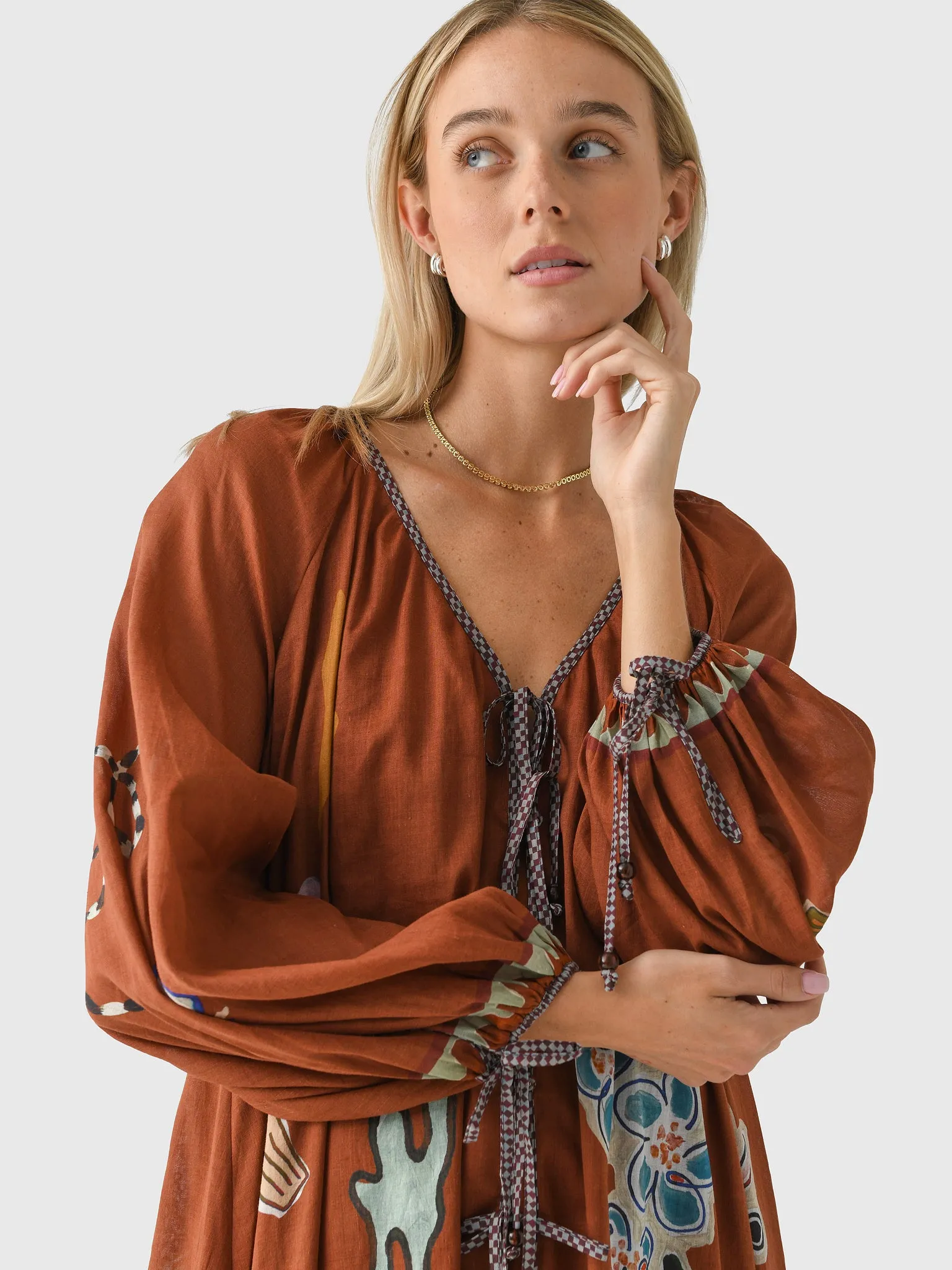 Alemais Women's Laurence Tie Front Shirtdress sold by Saint Bernard product image thumbnail 5