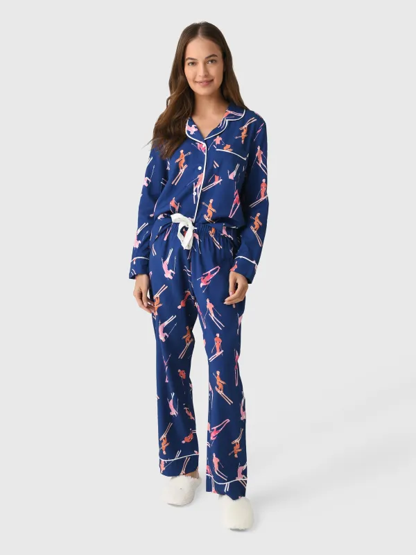 Katie Kime Women's Bluebird Day Long Sleeve Pajama Set made by Saint Bernard