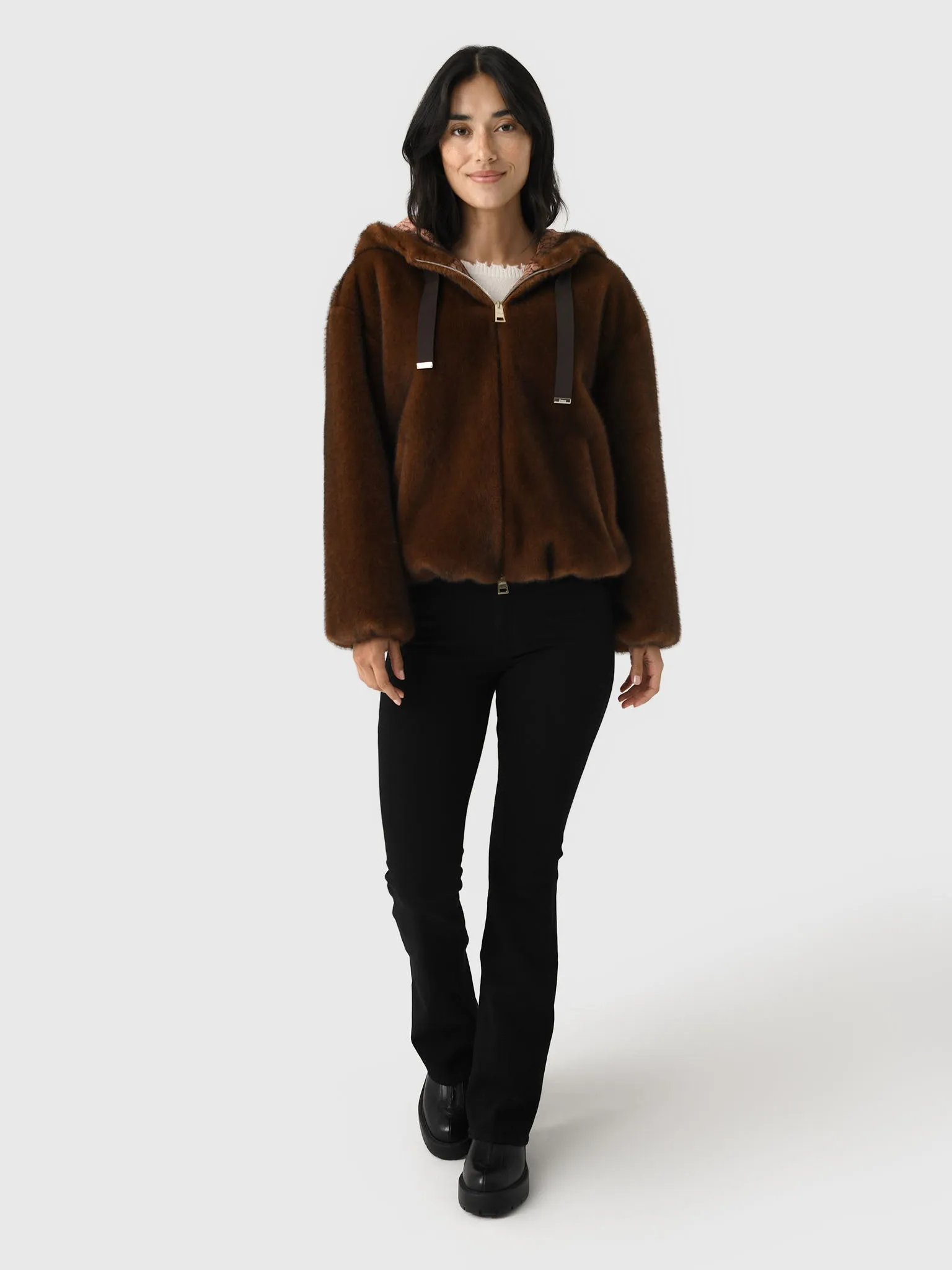 Herno Women's Alternative Mink Fur Bomber Jacket sold by Saint Bernard product image thumbnail 2