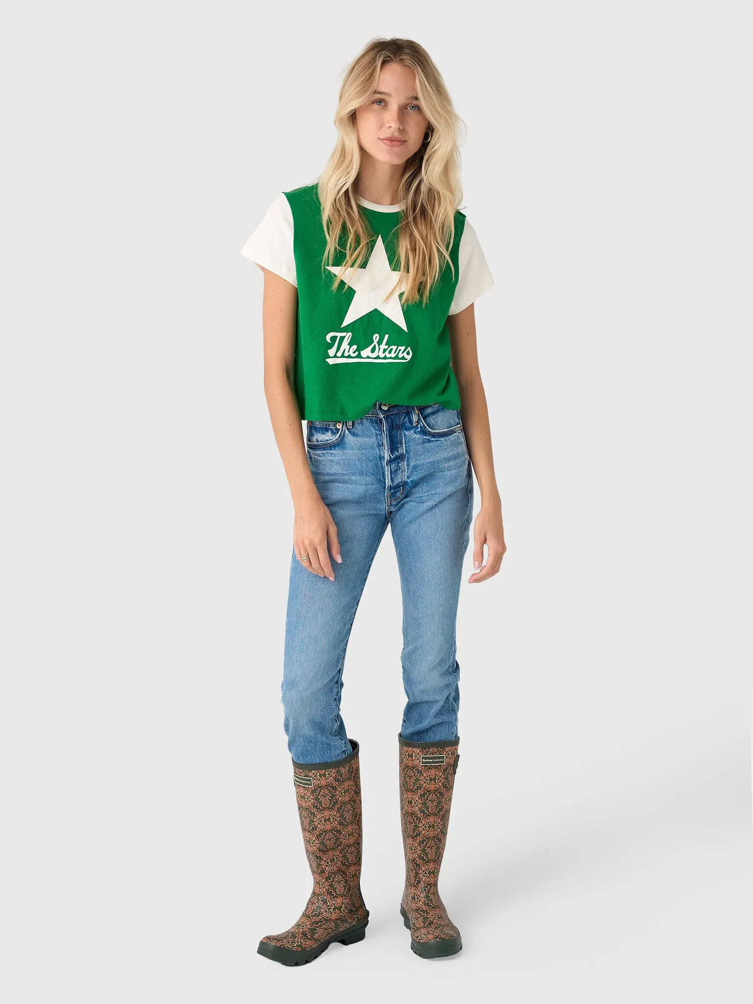 Re/Done Women's The Stars Jagger Boxy Jersey Tee sold by Saint Bernard product image thumbnail 2