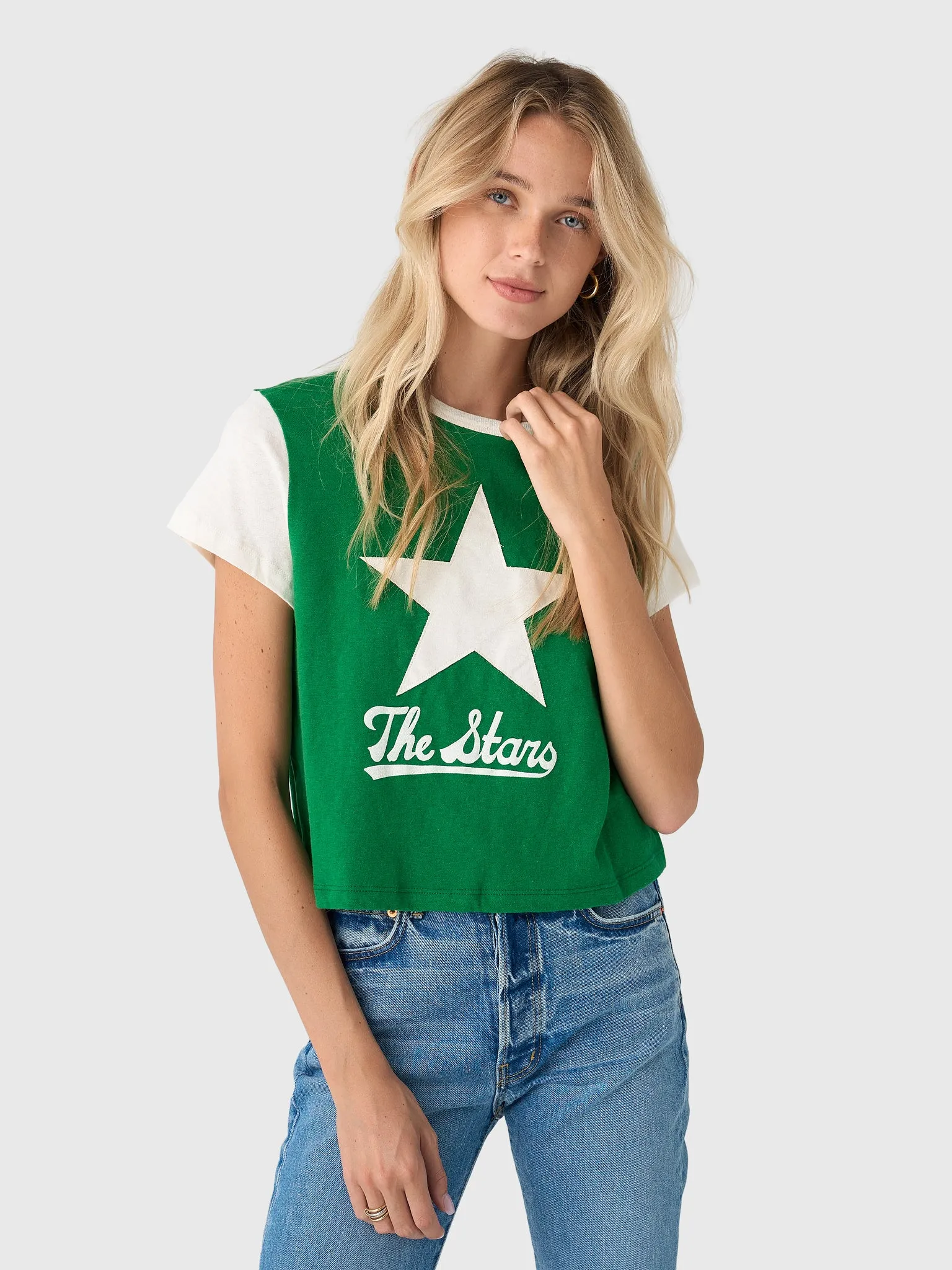 Re/Done Women's The Stars Jagger Boxy Jersey Tee sold by Saint Bernard