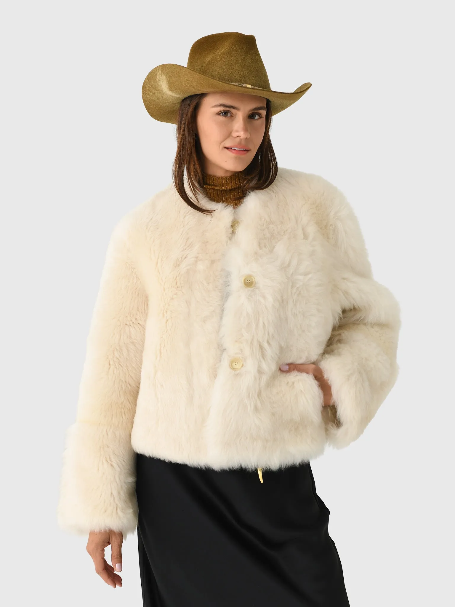 Simkhai Women's Natasha Shearling Jacket sold by Saint Bernard