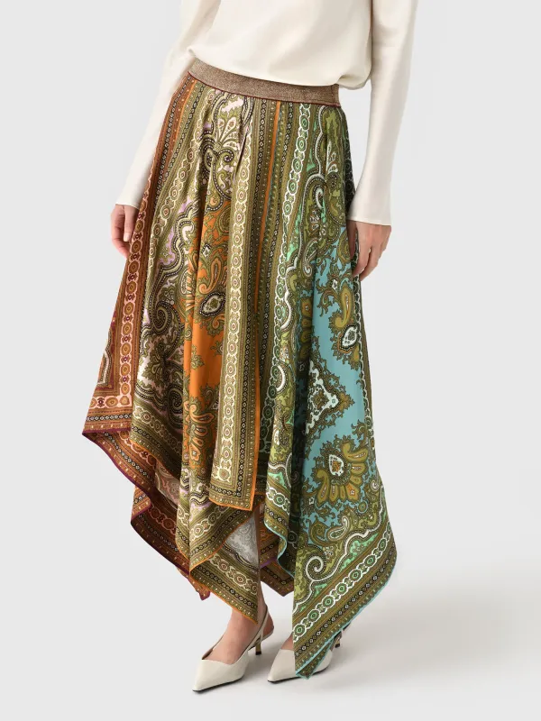 Alemais Women's Clemenza Spliced Scarf Silk Skirt made by Alemais