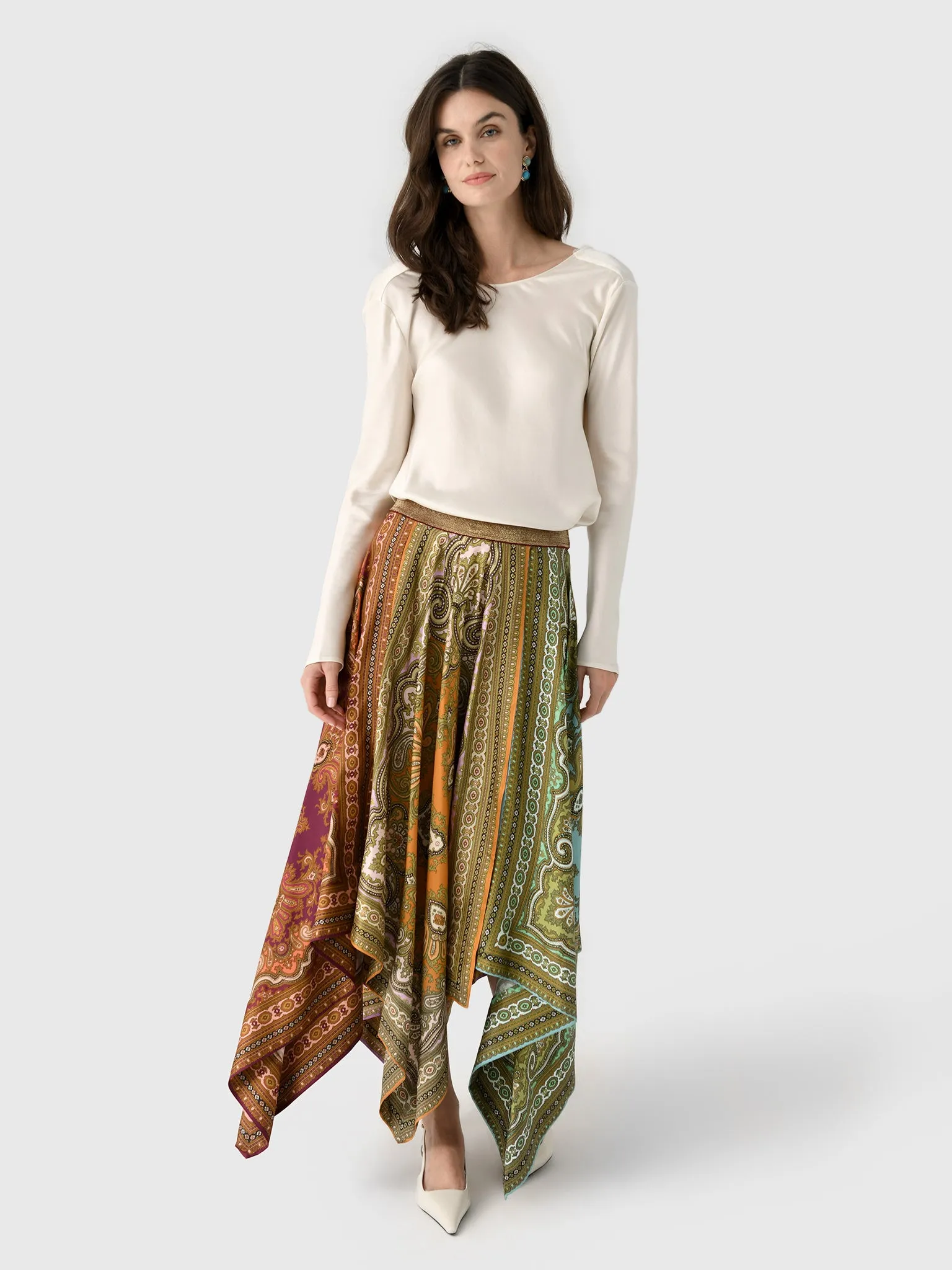Alemais Women's Clemenza Spliced Scarf Silk Skirt sold by Saint Bernard product image thumbnail 2
