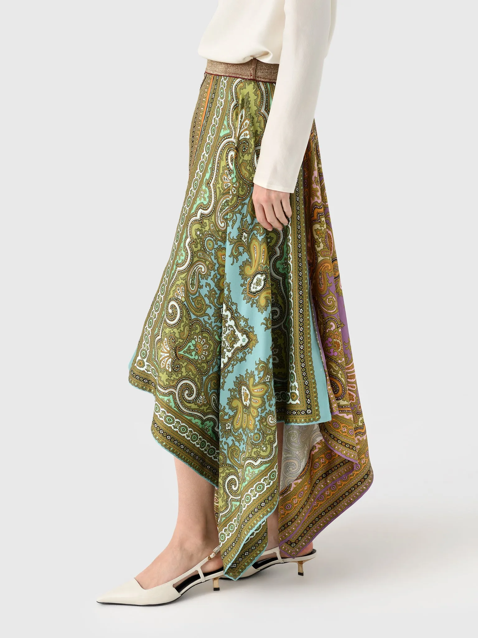 Alemais Women's Clemenza Spliced Scarf Silk Skirt sold by Saint Bernard product image thumbnail 3