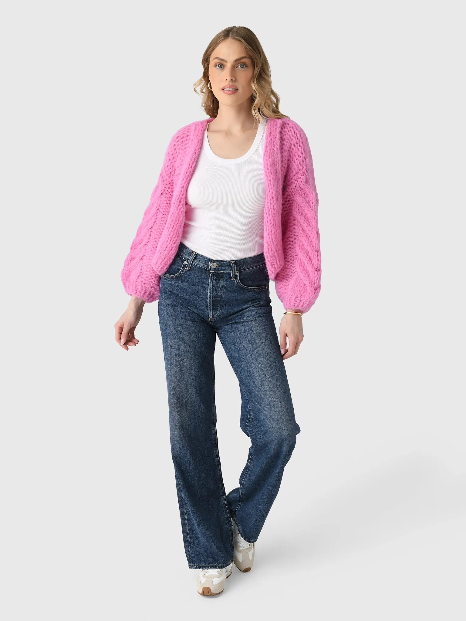Maiami Women's Alpaca Cable Bomber Cardigan sold by Saint Bernard product image thumbnail 2
