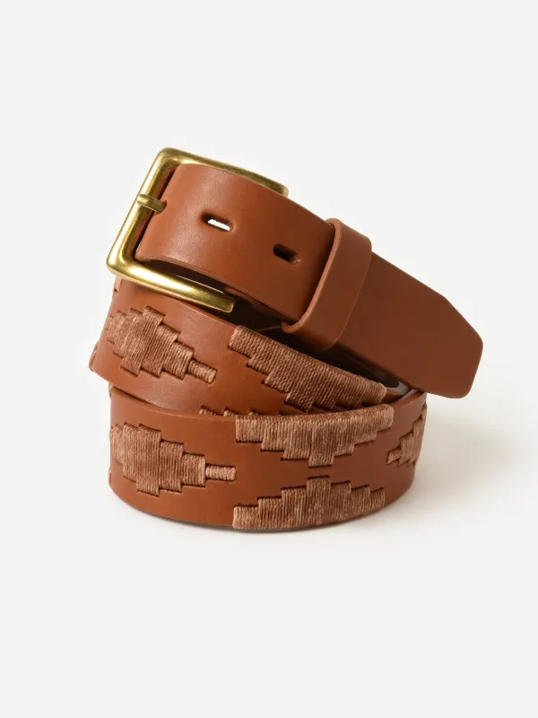 La Matera Men's Limited Edition: Marrón Polo Belt sold by Saint Bernard