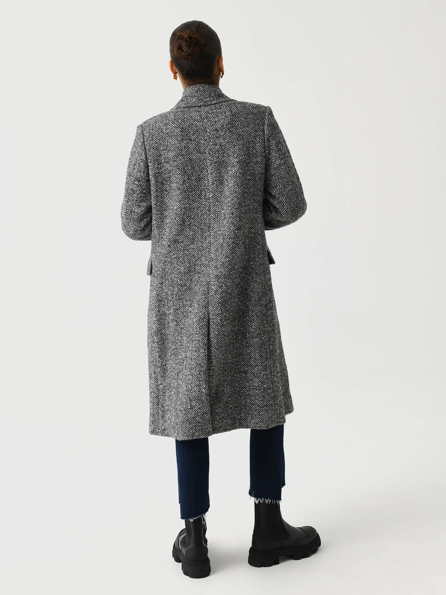 Vince Women's Italian Herringbone Wool-Blend Double-Breasted Coat sold by Saint Bernard product image thumbnail 3