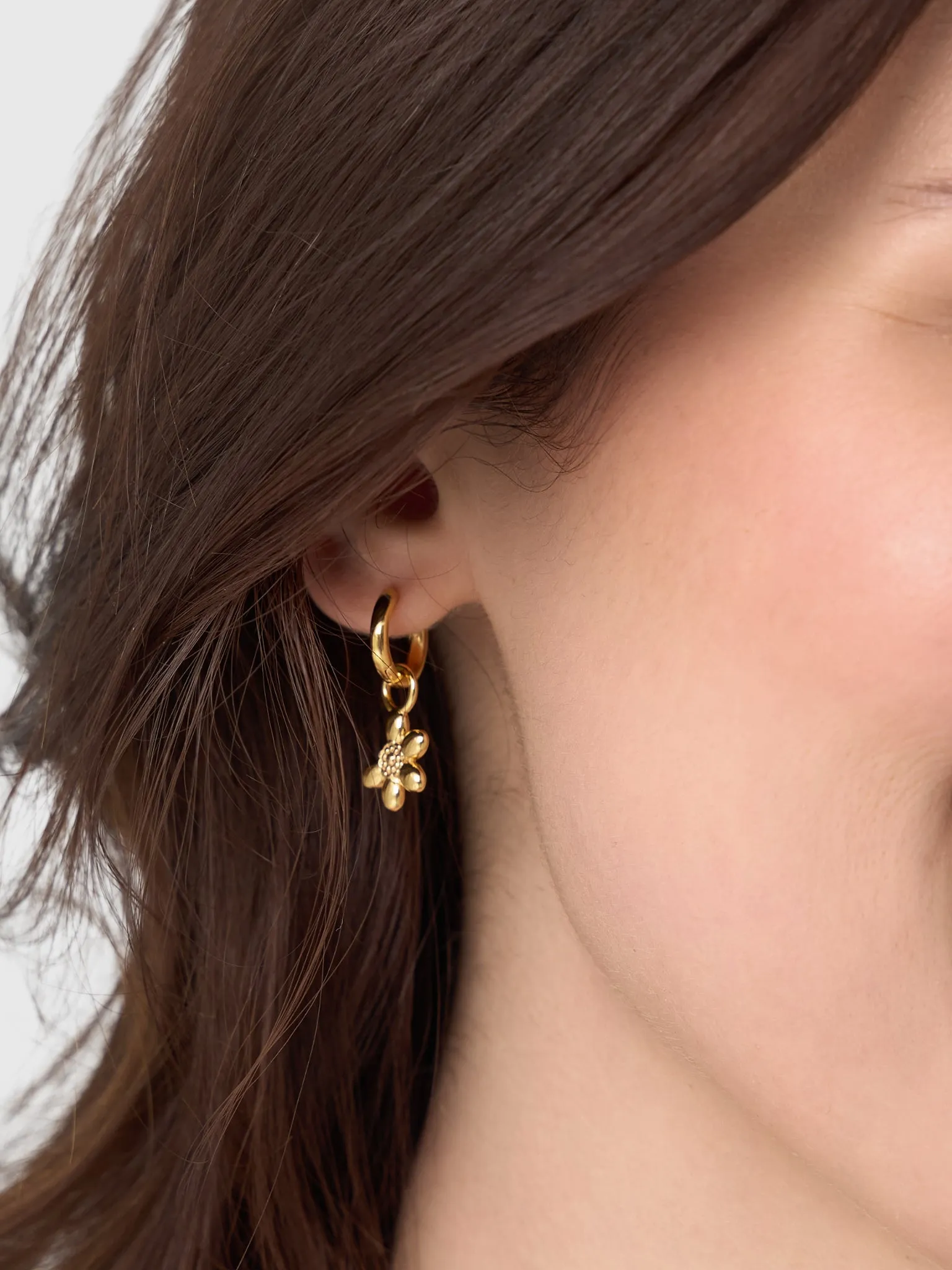 Hart Loves Me Flower Huggie Earrings sold by Saint Bernard product image thumbnail 2