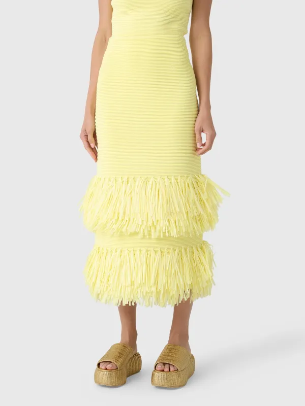 AJE Women's Agave Knit Raffia Midi Skirt sold by Saint Bernard