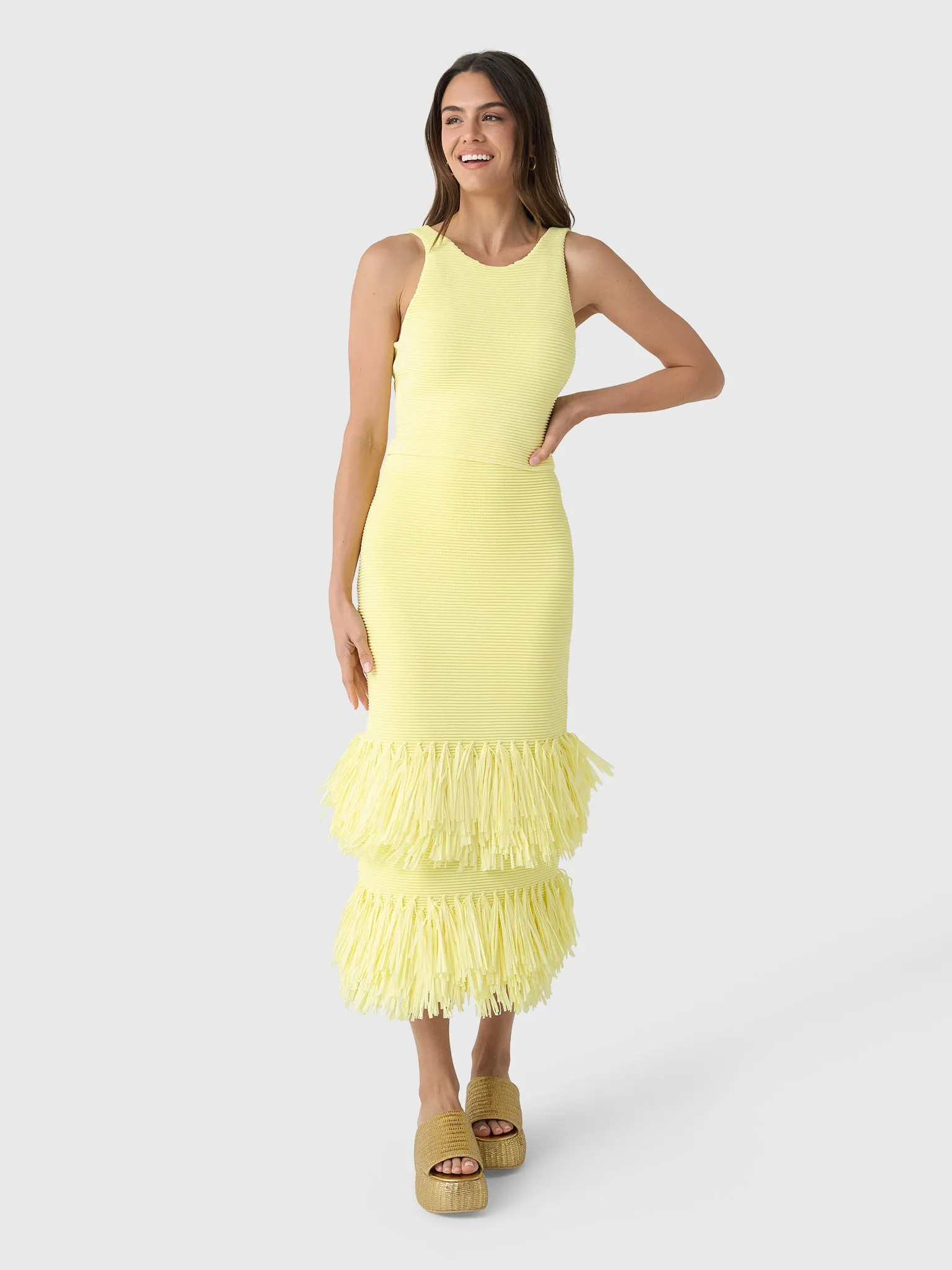 AJE Women's Agave Knit Raffia Midi Skirt sold by Saint Bernard product image thumbnail 3